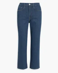 Frame Denim Le Jane Crop pinstriped high-rise straight-leg jeans - Blue Blue