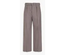 Belted canvas pants - Neutral