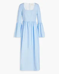 Loulou Studio Keppel gathered cotton-poplin maxi dress - Blue Blue