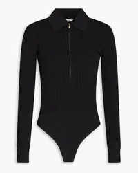 Frame Denim Ribbed-knit bodysuit - Black Black