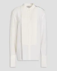 Peter Do Pintucked silk crepe de chine shirt - White White