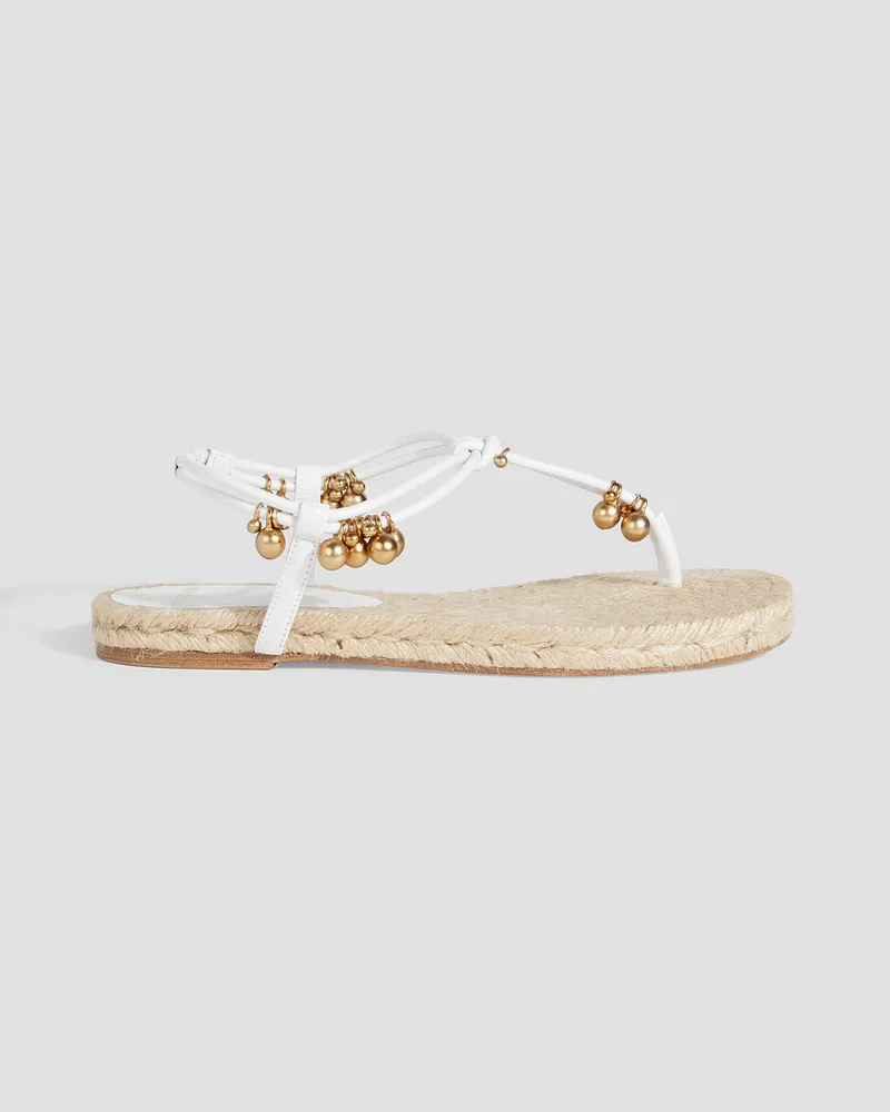 Altuzarra Bead-embellished leather espadrille sandals - White White