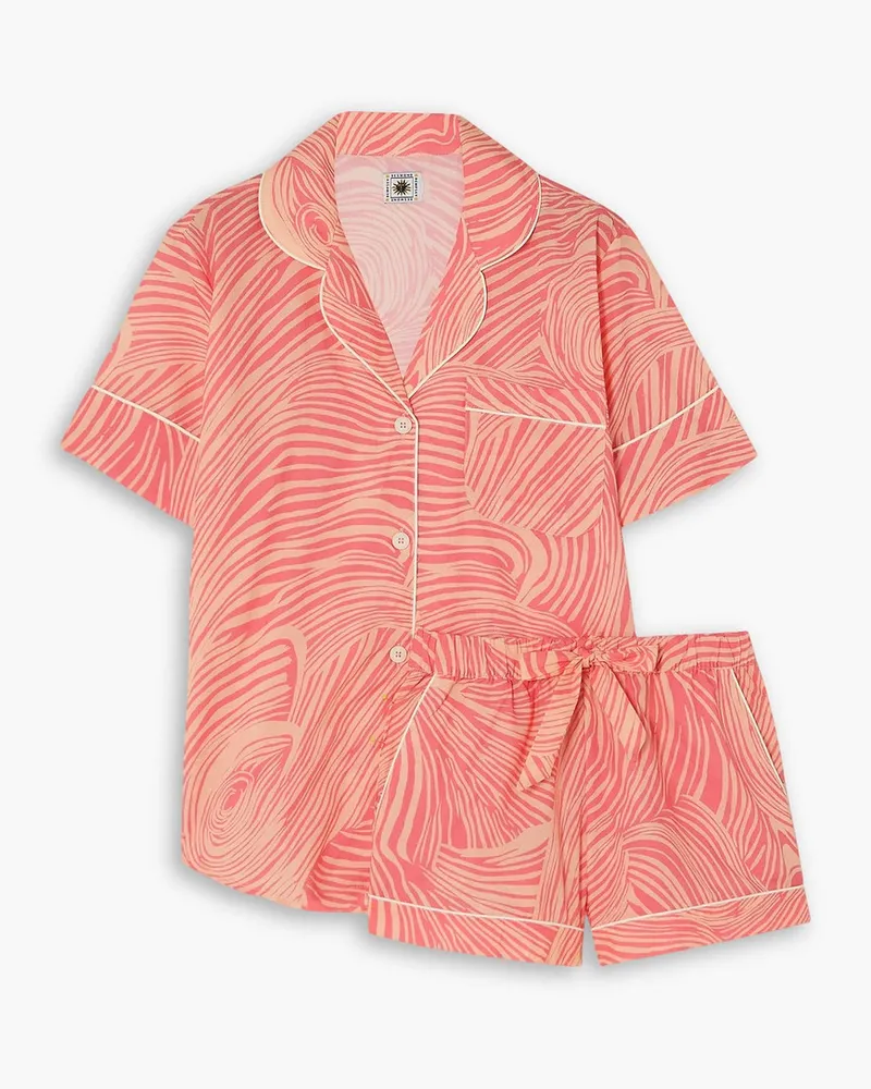 Desmond & Dempsey Tellus printed cotton pajama set - Pink Pink