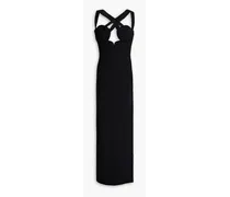Cutout stretch-crepe gown - Black