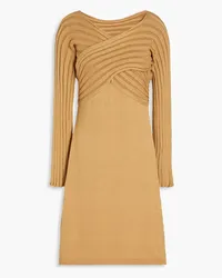 Maison Margiela Cutout ribbed cotton-blend dress - Brown Brown