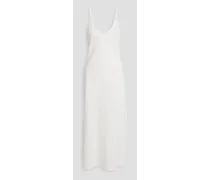 Linen midi slip dress - White