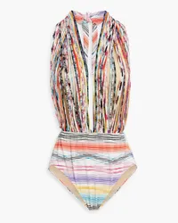 Missoni Mare space-dyed crochet-knit halterneck swimsuit - Multicolor Multicolor