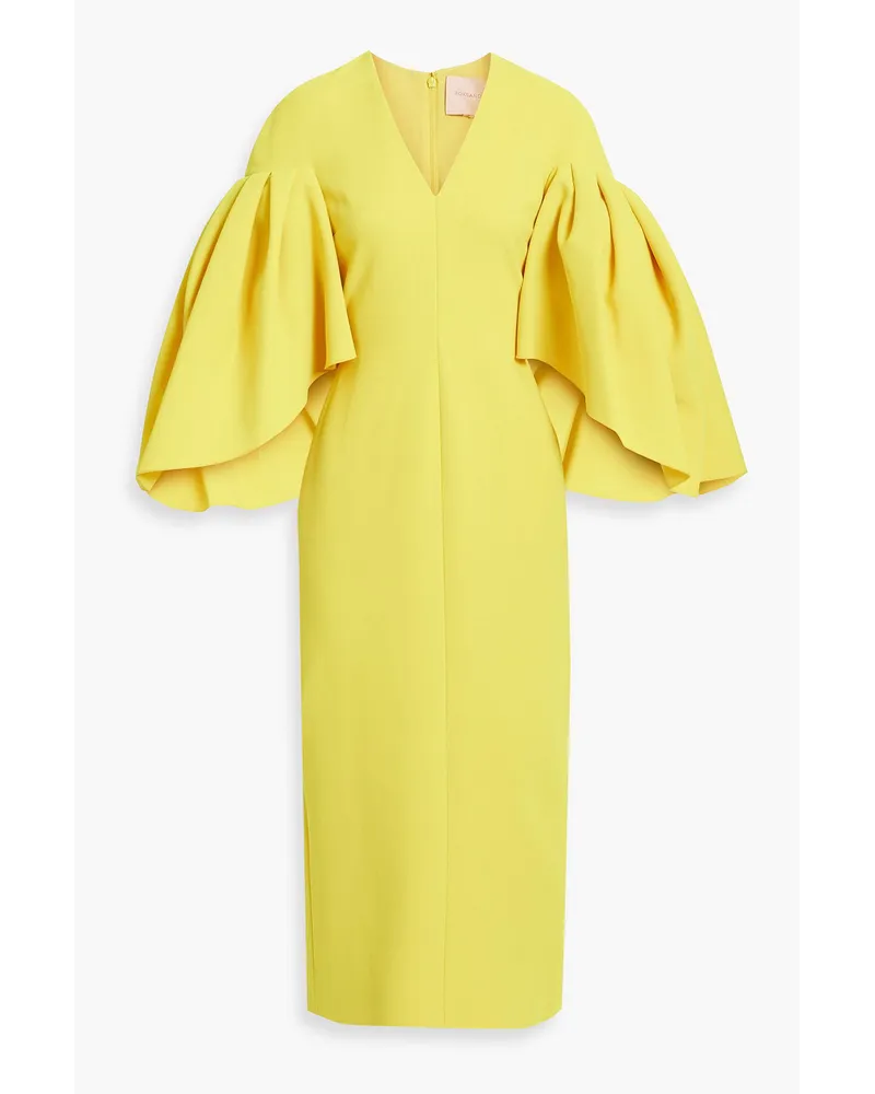 Roksanda Ilincic Sarien cape-effect crepe midi dress - Yellow Yellow