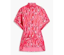 Printed cotton-poplin shirt - Pink