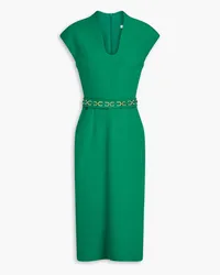 Safiyaa Dana belted crepe dress - Green Green