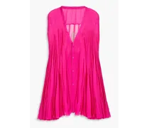 Fluted silk-chiffon vest - Pink