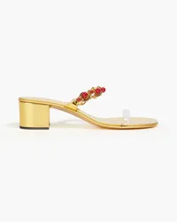 Giuseppe Zanotti Embellished metallic leather sandals - Metallic Metallic