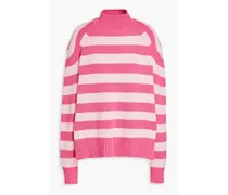 La Maille Rayures striped ribbed-knit turtleneck sweater - Pink