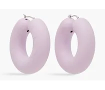 Silver-tone hoop earrings - Purple