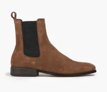 Bead-embellished suede Chelsea boots - Brown