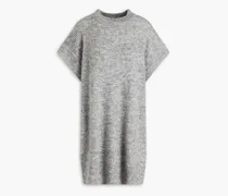 Mélange ribbed-knit top - Gray