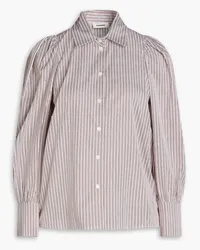 Sandro Striped cotton-poplin shirt - Brown Brown