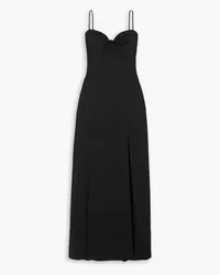 STAUD Nataly twisted stretch-cotton poplin midi dress - Black Black