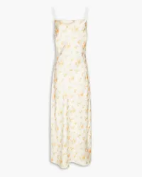 Holzweiler Eila floral-print satin midi dress - White White