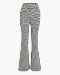 Derek Lam Houndstooth cotton-blend tweed flared pants - Black Black