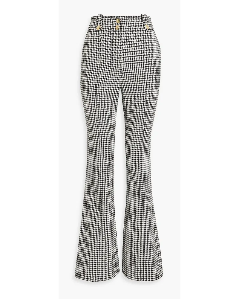 Derek Lam Houndstooth cotton-blend tweed flared pants - Black Black