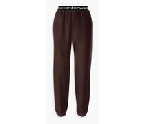 Stretch cotton-blend corduroy track pants - Brown