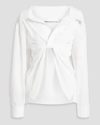 Alexander Wang Asymmetric twist-front cotton-poplin shirt - White White