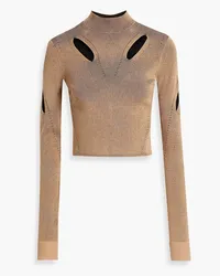 Dion Lee Cutout ribbed-knit sweater - Brown Brown