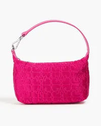 Ganni Quilted satin shoulder bag - Pink Pink