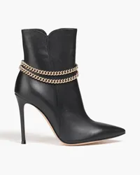 Gianvito Rossi Chain-embellished leather ankle boots - Black Black