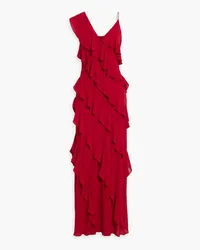 Mikael Aghal Ruffled chiffon maxi dress - Red Red