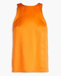 Loulou Studio Estor twisted silk-satin halterneck tank - Orange Orange