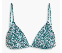 Alexa Liberty-print triangle bikini top - Green