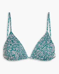 Onia Alexa Liberty-print triangle bikini top - Green Green