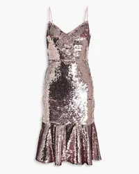 Marchesa Fluted sequined tulle dress - Pink Pink