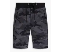 Long-length camouflage-print swim shorts - Gray