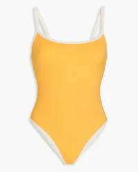 Lisa Marie Fernandez Stretch-crepe swimsuit - Yellow Yellow