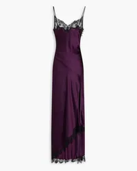 NICHOLAS Sage lace-trimmed satin maxi slip dress - Purple Purple