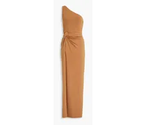 Alice Olivia - Ashby one-shoulder twist-front jersey maxi dress - Brown