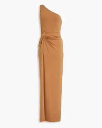 Alice + Olivia Alice Olivia - Ashby one-shoulder twist-front jersey maxi dress - Brown Brown