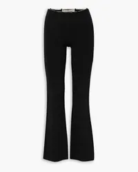 Alexander Wang Chain-embellished ribbed wool-blend flared pants - Black Black