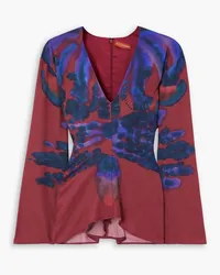 Altuzarra Karavi printed crepe blouse - Burgundy Burgundy