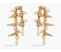 Gold-tone faux pearl earrings - Metallic