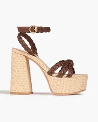 Gianvito Rossi Braided leather platform sandals - Brown Brown