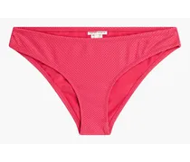 Stretch-piqué low-rise bikini briefs - Pink