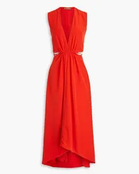 Altuzarra Embellished cutout satin midi dress - Red Red