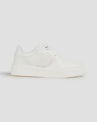 Ganni Canvas and faux leather sneakers - White White