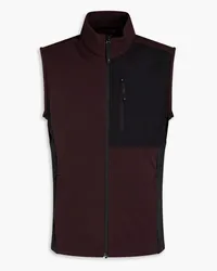 Aztech Mountain Shell-trimmed two-tone fleece vest - Burgundy Burgundy