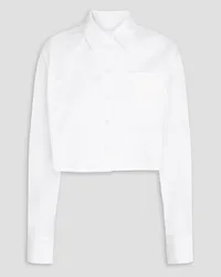 ROTATE Birger Christensen Cropped appliquéd cotton-poplin shirt - White White