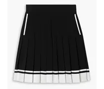 Pleated two-tone crepe mini skirt - Black